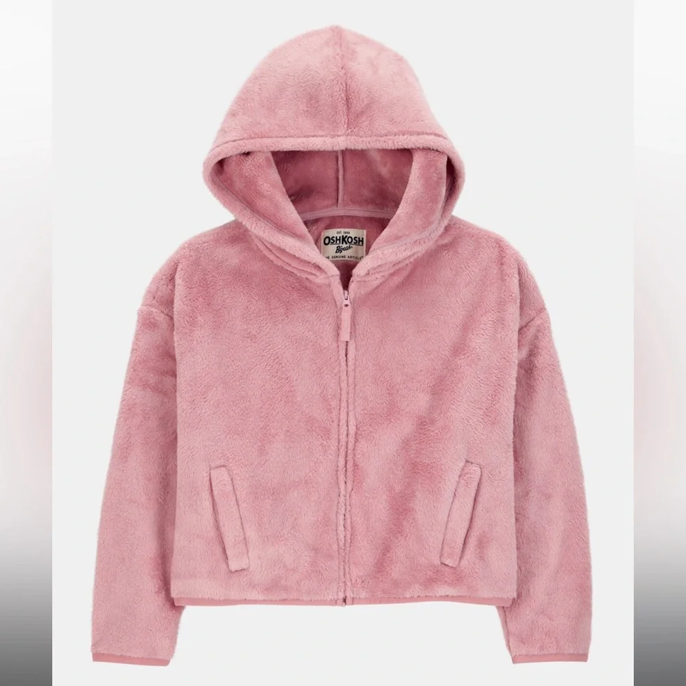 Osh Kosh B’gosh Girls Sherpa Pink Hooded Jacket, size 10